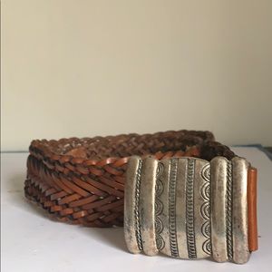 Vintage braided leather belt